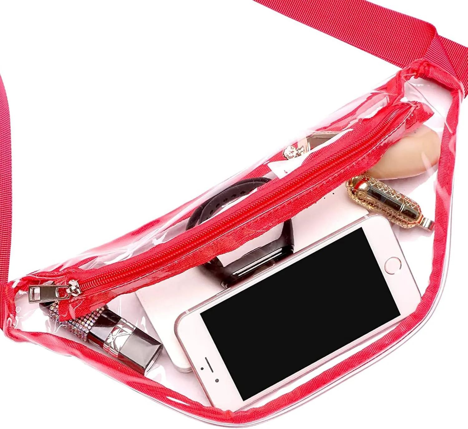 Small Crossbody Bag for Women Multi Pocket Crossbody Purses Soft Leather Shoulder Handbags Handbag with Zipper(Red)