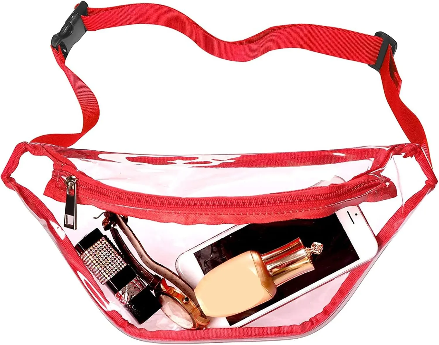 Small Crossbody Bag for Women Multi Pocket Crossbody Purses Soft Leather Shoulder Handbags Handbag with Zipper(Red)