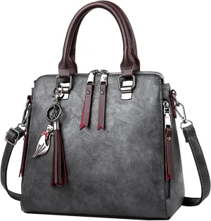 Small Purse Cute Tote Handbag Casual Women Fashion Girls Retro Solid Cat Fringe Shoulder Zip Tote Handbag Bags