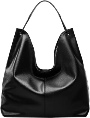 Soft Genuine Leather Shoulder Bag for Women Large Casual Working Tote Purse Handbags Ladies Trendy Satchels