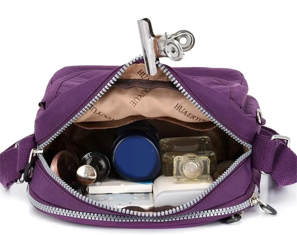 Soft Leather Purses for Women Stadium Crossbody Messenger Bags for Concerts Sporting Events Elegant Sling Bag(Purple)