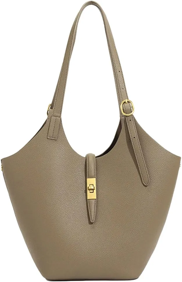 Soft Vegan Leather Bucket Tote Bags for Women Large Shoulder Crossbody Purse Working Handbags Ladies Satchels 2pcs