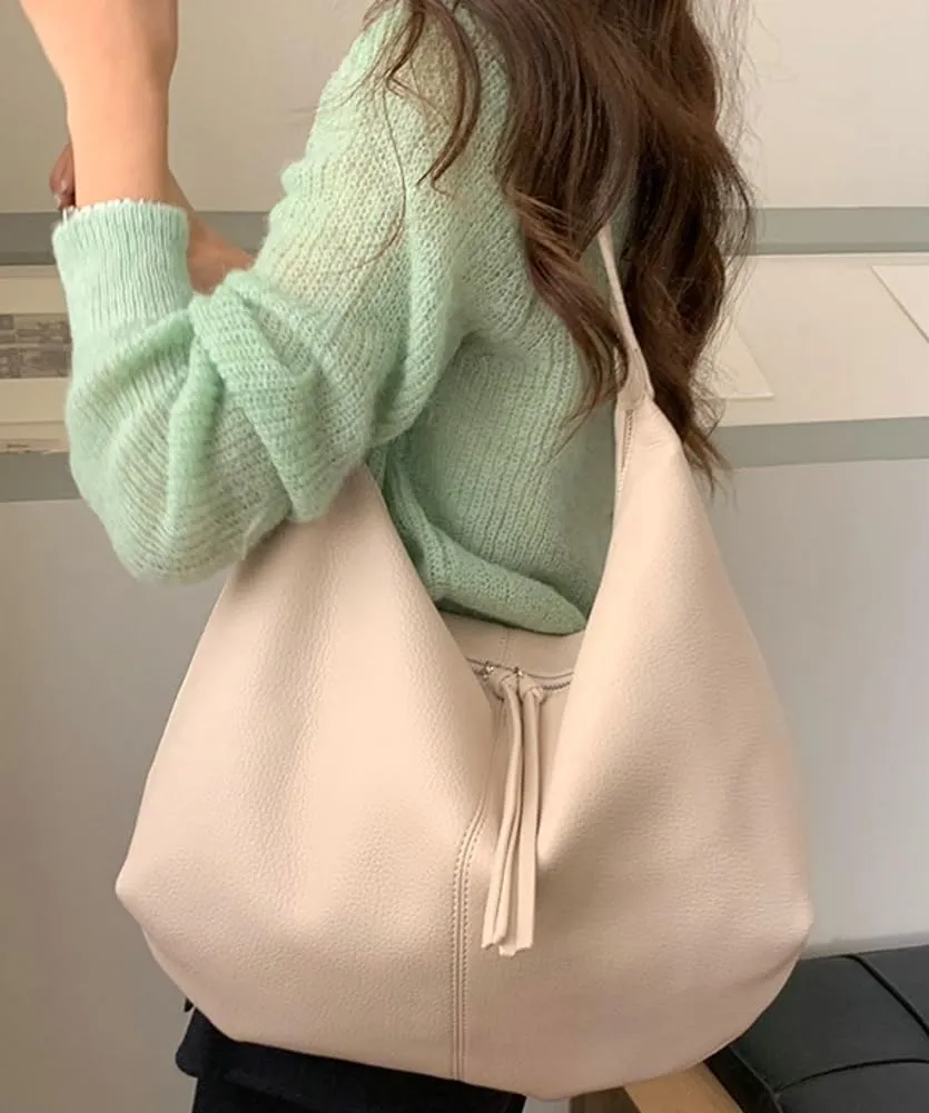 Soft Vegan Leather Shoulder Bag for Women Large Crossbody Tote Bag Ladies Dumpling Top Handle Handbags Satchels