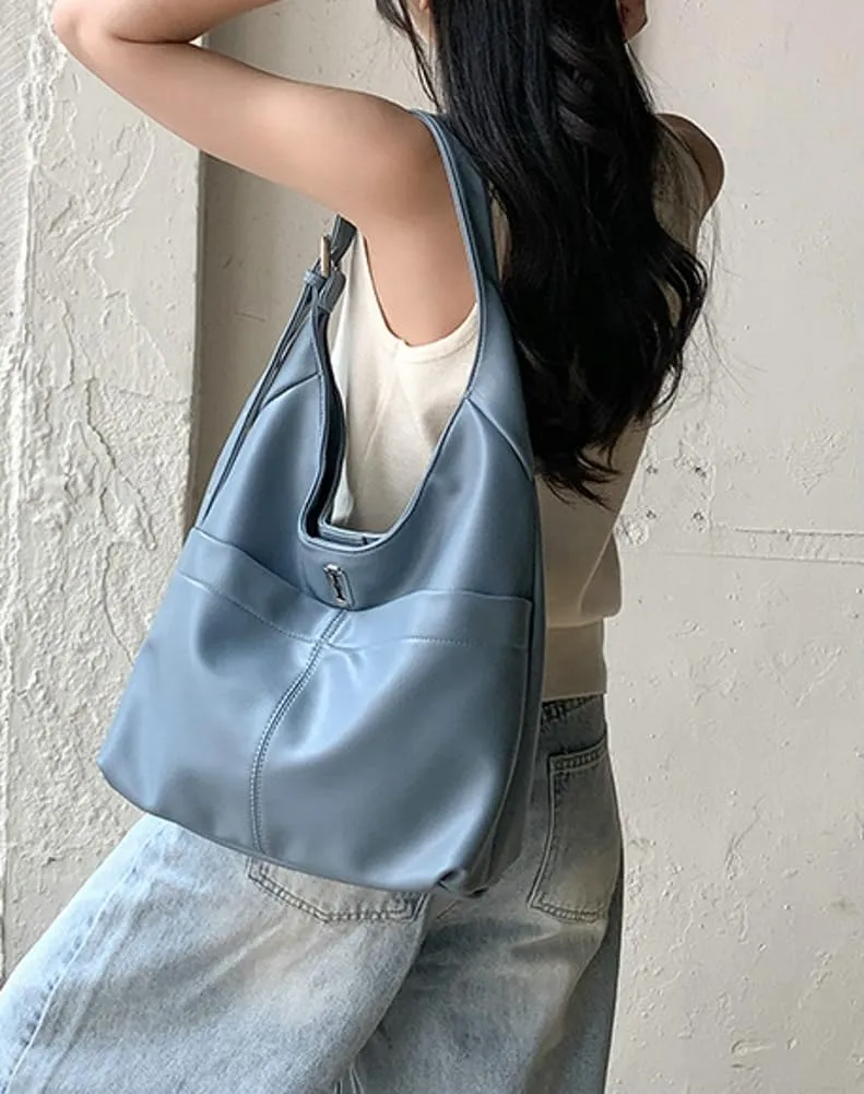 Soft Vegan Leather Shoulder Bag for Women Large Tote Crossbody Purse Y2K Underarm Handbags Working Satchels
