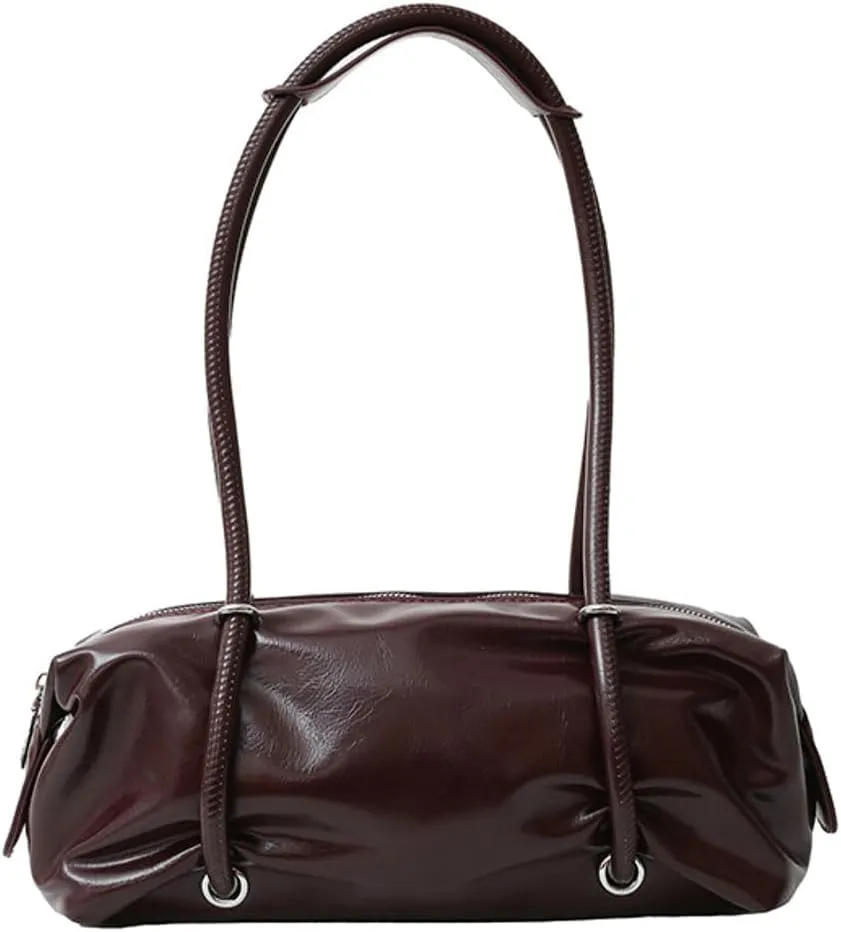 Soft Vegan Leather Shoulder Bag for Women Vintage Large Tote Purse Y2K Underarm Handbags Satchels