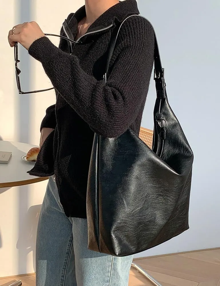 Soft Vegan Leather Shoulder Bags for Women Fashion Large Tote Purses Handbags Dumpling Top Handle Satchels