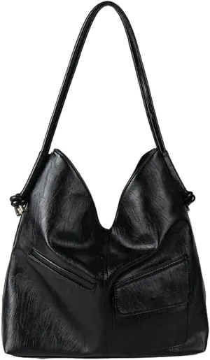 Soft Vegan Leather Shoulder Bags for Women Large Casual Tote Purse Working Shopping Handbag Underarm Satchels