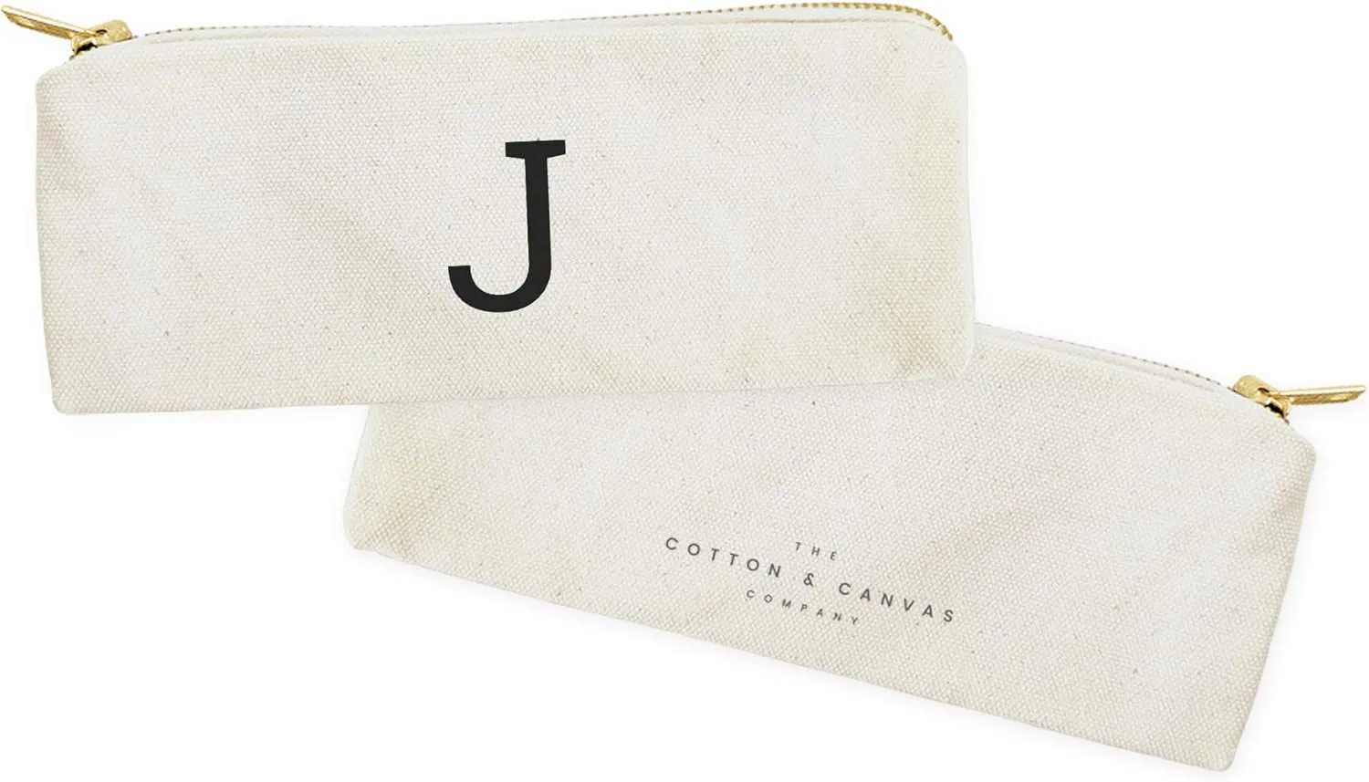 The Cotton & Canvas Co. Personalized Modern Monogram Initial J Small Cosmetic Case and Travel Pouch for Office or On The Go
