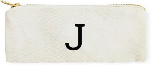 The Cotton & Canvas Co. Personalized Modern Monogram Initial J Small Cosmetic Case and Travel Pouch for Office or On The Go