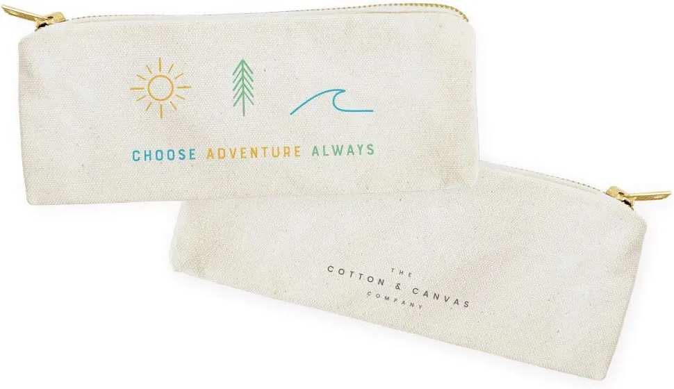 The Cotton & Canvas Co. Summer Beach Small Cosmetic Case and Travel Pouch for Office and Back to School