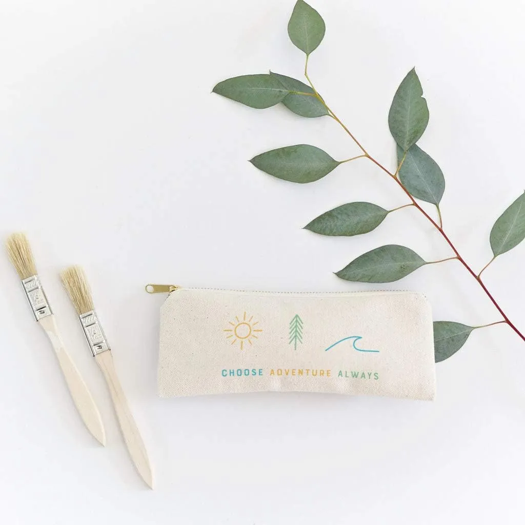 The Cotton & Canvas Co. Summer Beach Small Cosmetic Case and Travel Pouch for Office and Back to School
