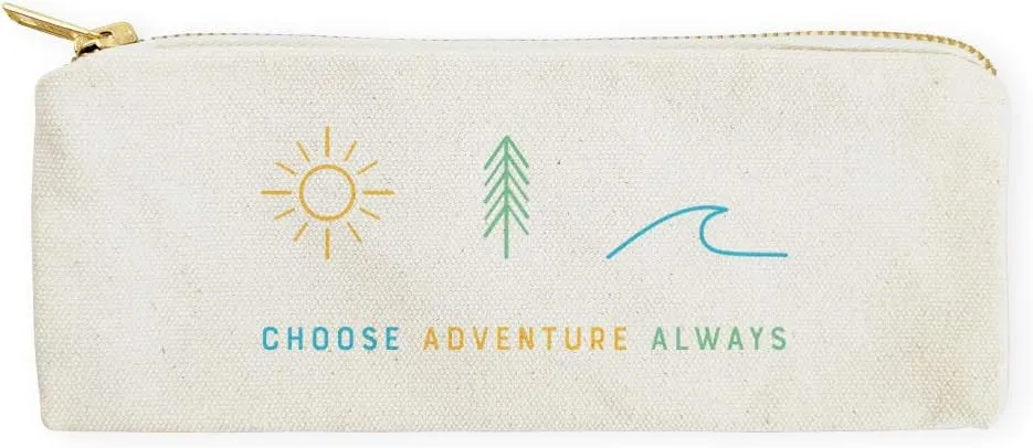 The Cotton & Canvas Co. Summer Beach Small Cosmetic Case and Travel Pouch for Office and Back to School