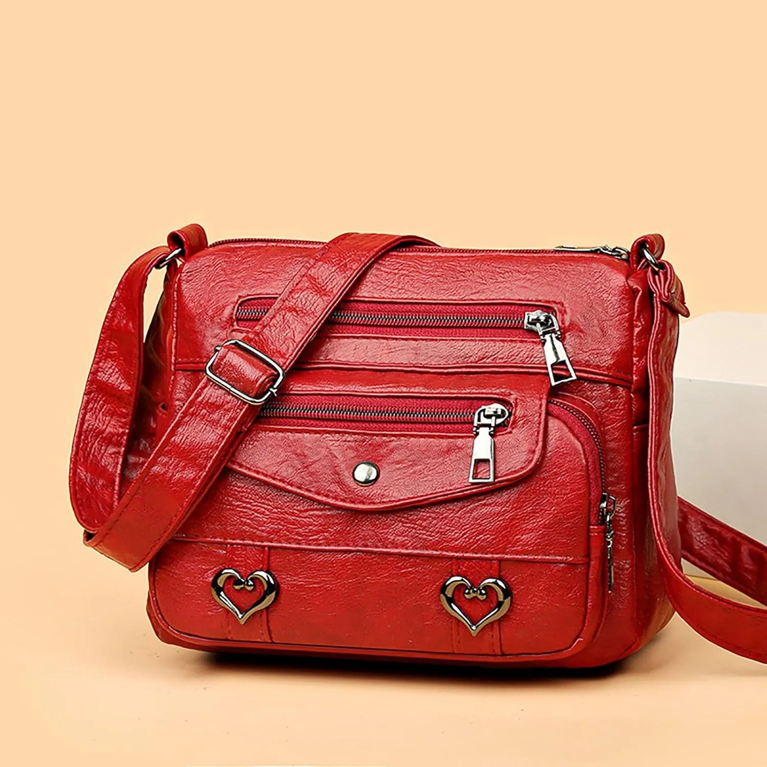 Top Zip Shoulder Bag Women's Leather Lock Design Bucket Bag Vegetable Basket, Fashion Lightweight Versatile Shoulder Handbag