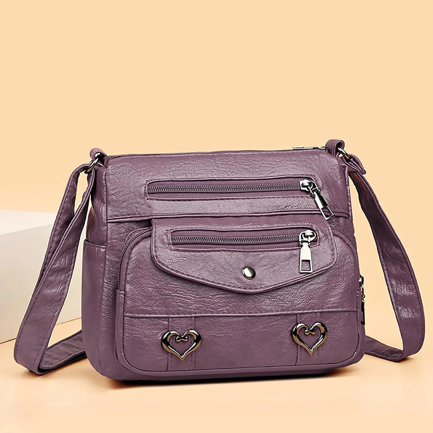 Top Zip Shoulder Bag Women's Leather Lock Design Bucket Bag Vegetable Basket, Fashion Lightweight Versatile Shoulder Handbag