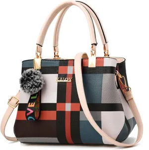 Tote Bag For Women Color Block Crossbody Handbags Ladies Shoulder Bag Messenger Bag Handbag For Shopping Travel Essential E
