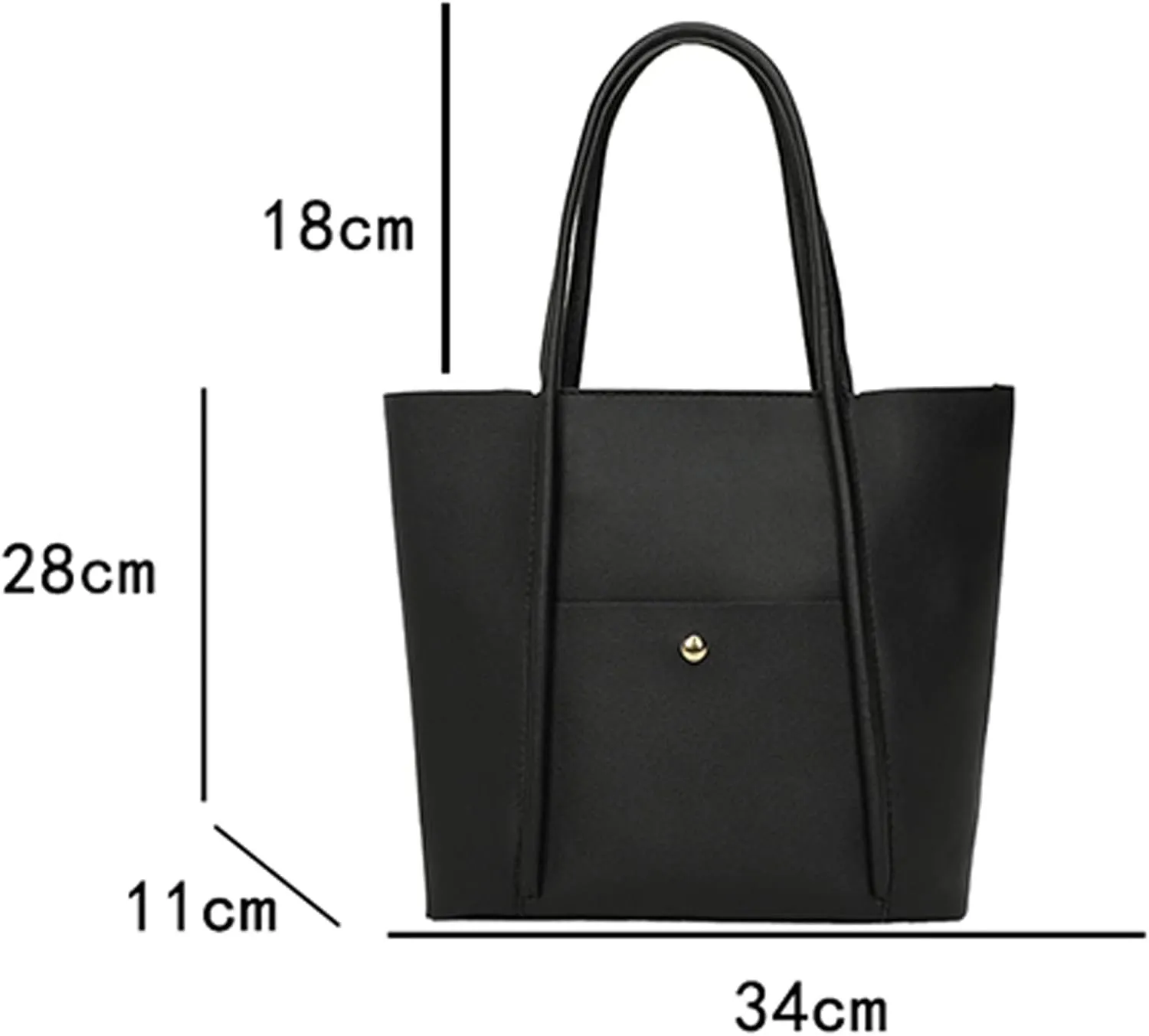 Tote Bag For Women Elegant Leather Solid Color Shoulder Bag Zipper Plus Large Bag Hand Bag For Travel Essential