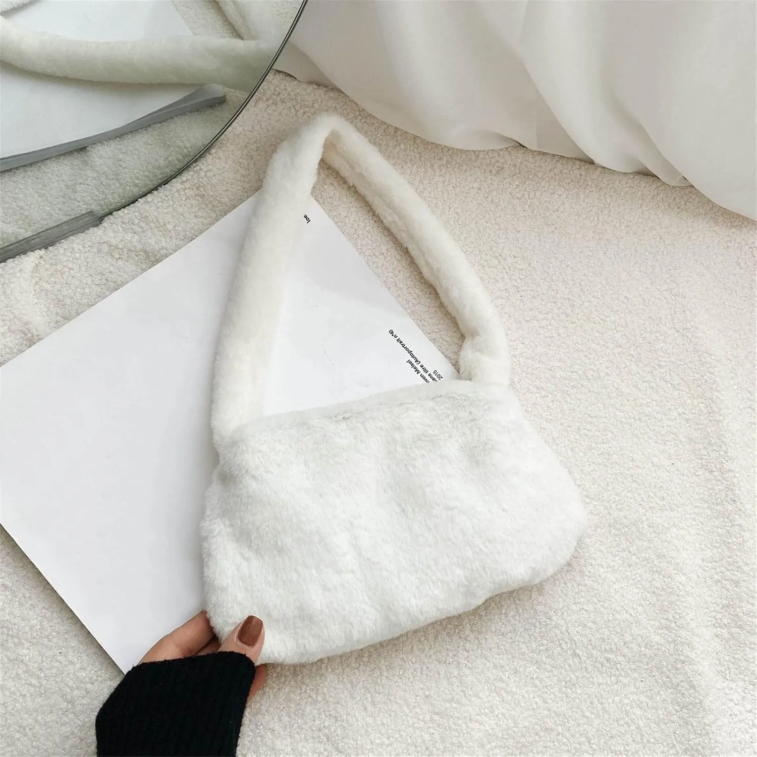 Tote Bag for Women Furry Fashion Portable Shoulder Ladies Messenger Underarm Wild Bag