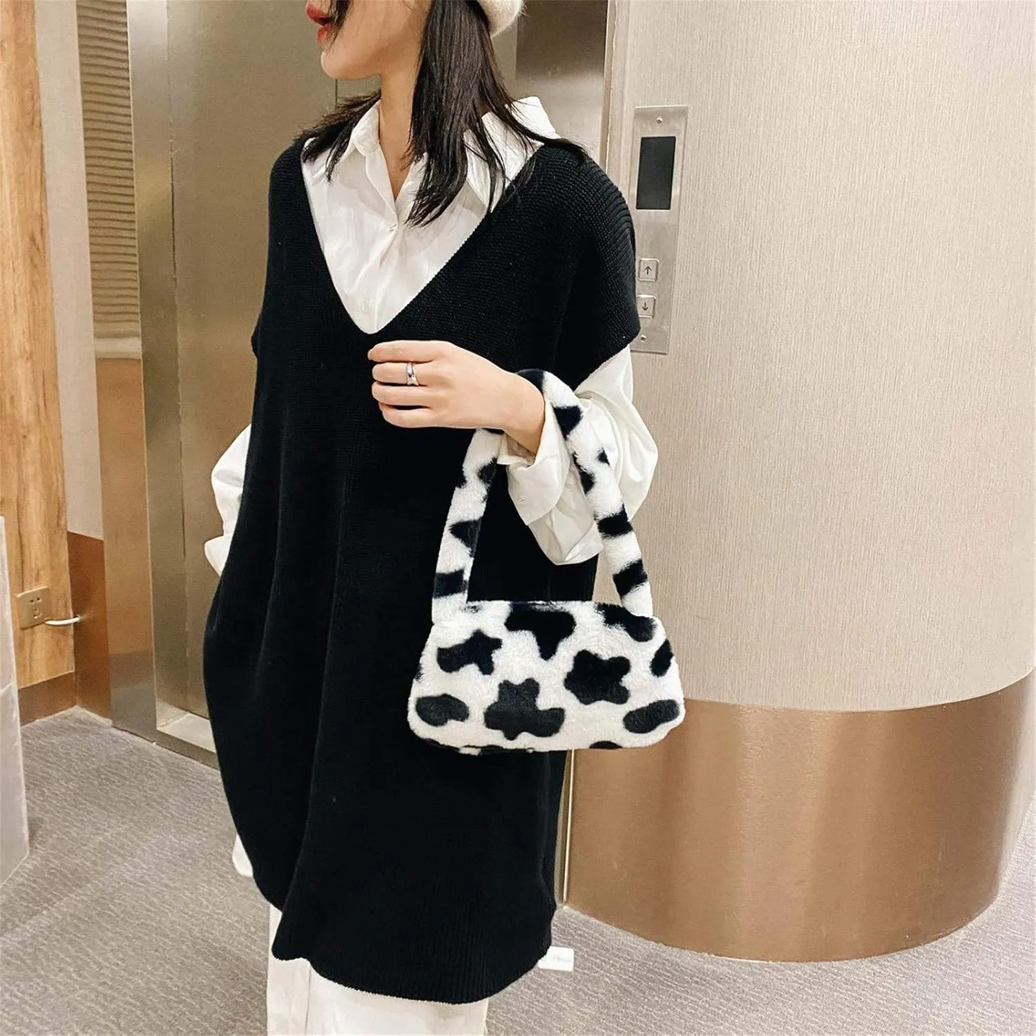 Tote Bag for Women Furry Fashion Portable Shoulder Ladies Messenger Underarm Wild Bag