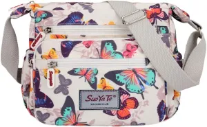 Tote Bag For Women Medium Floral Bag With Adjustable Shoulder Strap Nylon Crossbody Handbags For Shopping Travel Essential