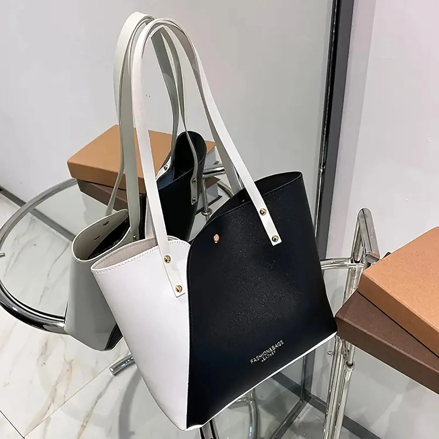 Tote Top Handle Satchel Bags for Women Tote Bags and Wallets Set Shoulder Satchel Handbags Office Bag for Women