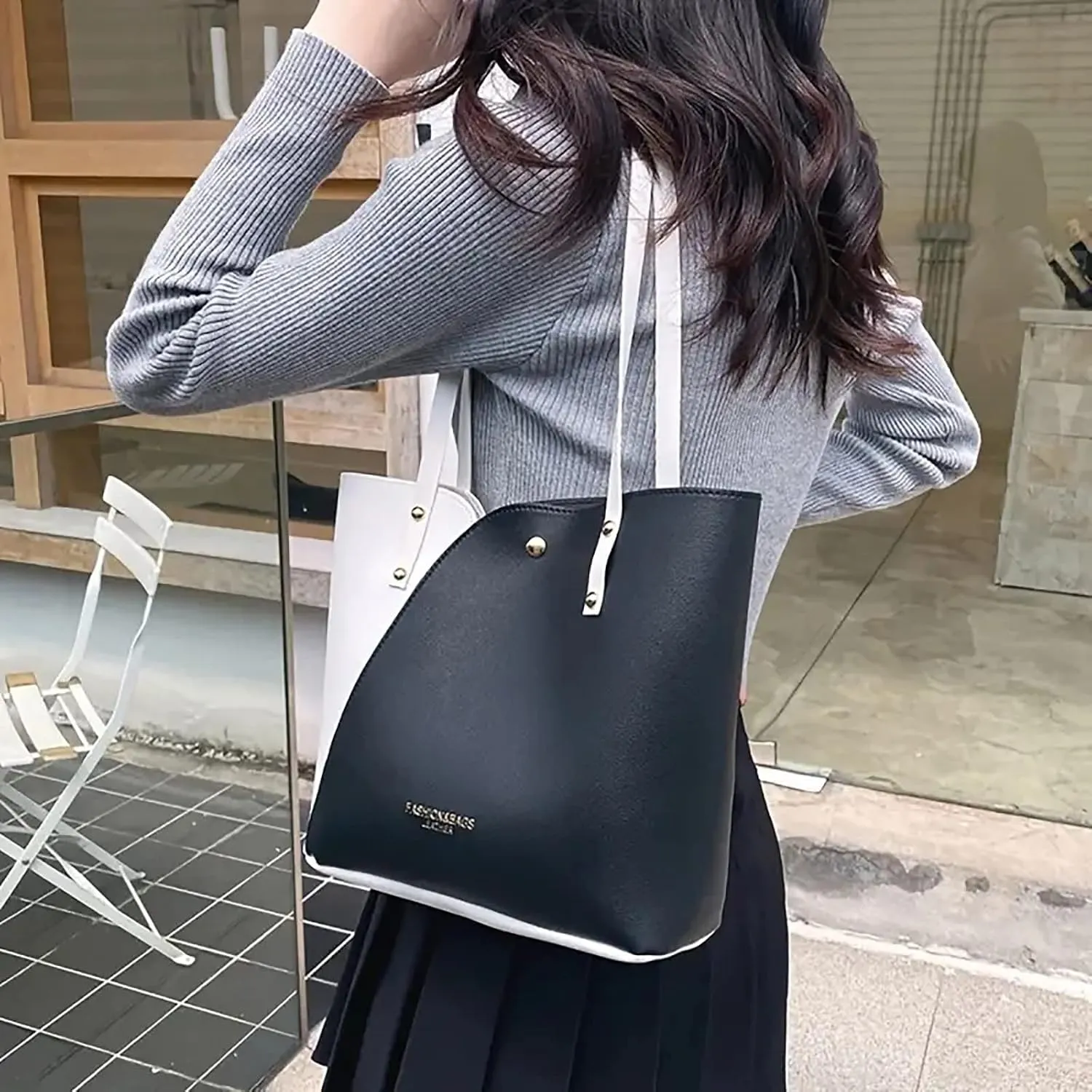 Tote Top Handle Satchel Bags for Women Tote Bags and Wallets Set Shoulder Satchel Handbags Office Bag for Women