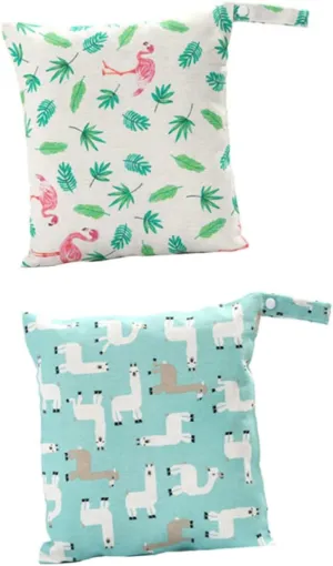 Totority 2Pcs Portable Diaper Organizer Pouch for Travel Lightweight Diaper Storage Bags for Wet Dry Diapers for Moms the Maple Leaf Flamingo