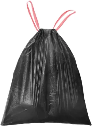 Trash Bags 4 Gallon Drawstring, Small Garbage Bags, 1.2Mil Thickness, 45 * 50cm, 5.5g/pcs, Pack of 19 Pcs, Unscented, Black