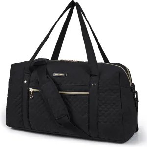 Travel Duffle Bag, BAGSMART 37L Weekender Overnight Bag with Wet Pocket for Women, Large Carry On Bag with Laptop Compartment and Shoes Bag for Travel, Business Trips, Sports(Black)