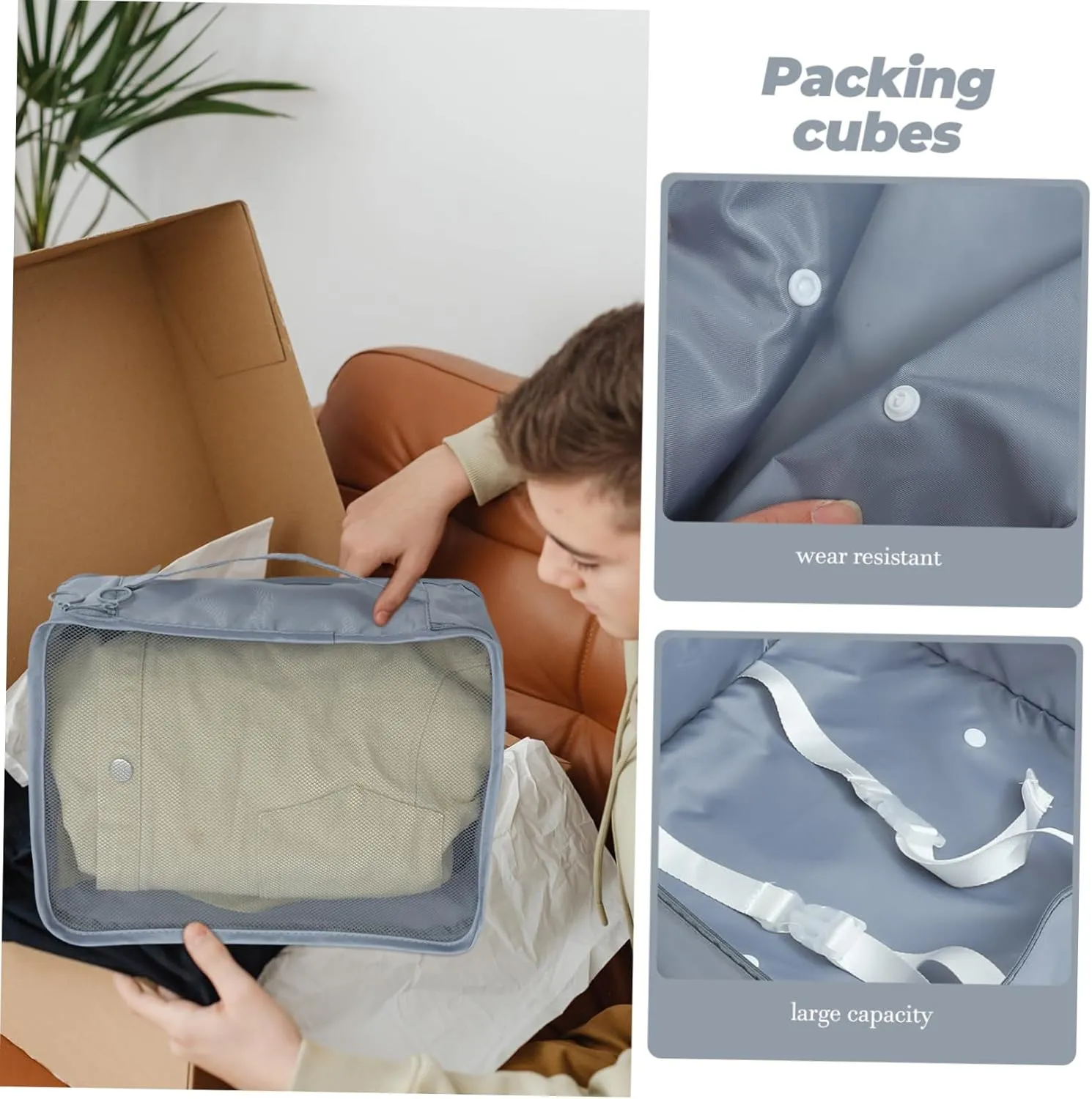 Travel Luggage Organizers 7pcs Packing Cubes Suitcase Pouches Bag Organizer Mesh Travel Bags