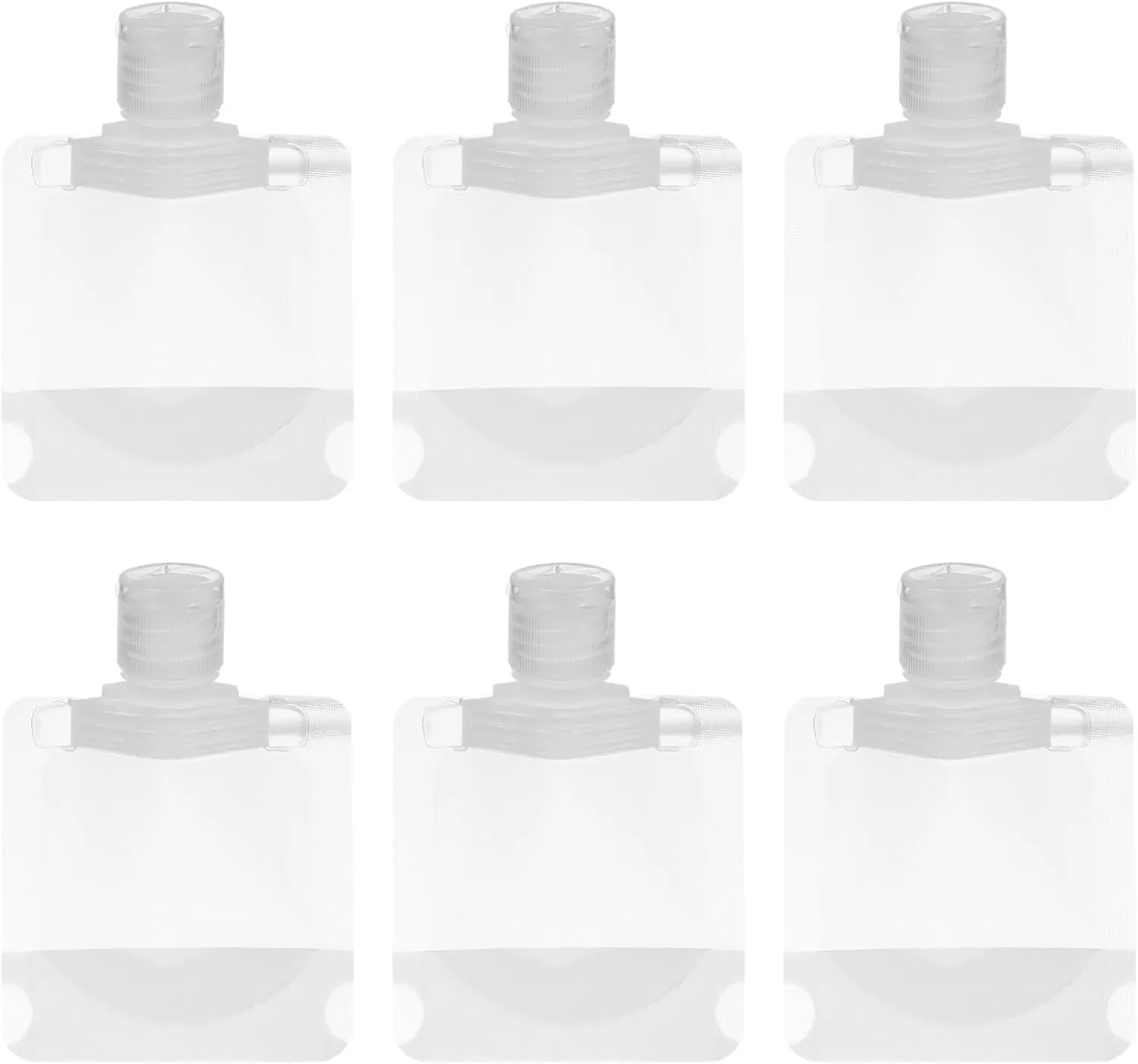 Travel Size Refillable Empty Squeeze Pouch, 30ml Stand Up Pouch Toiletry Lotion Gel Squeezable Bags Plastic Toiletry Containers for Travel Toiletries Cosmetic, 15pcs