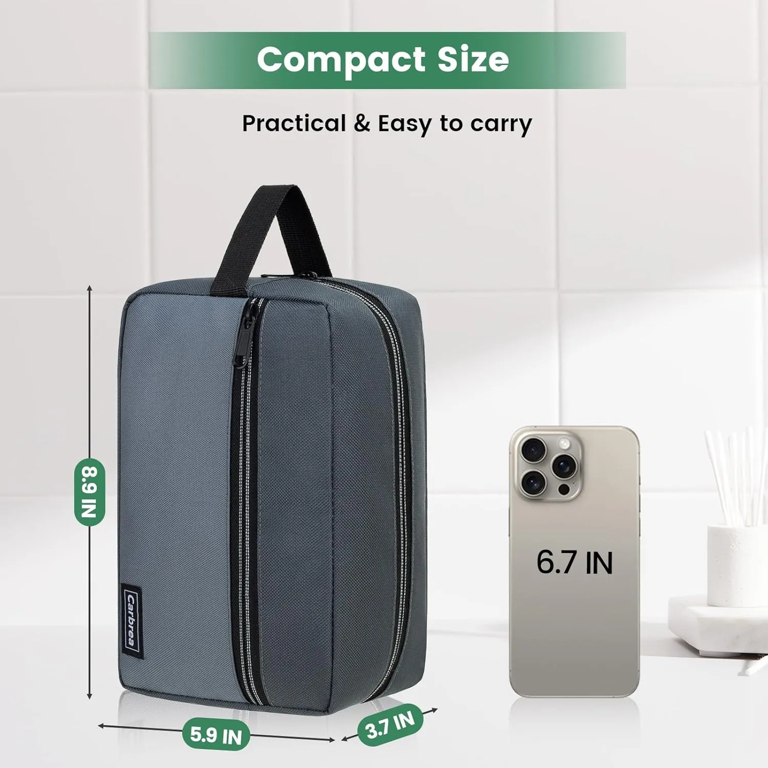 Travel Toiletry Bag - Small Toiletry Bag for Men Skincare Bag Doop Kit for Toiletries Accessories Gifts - Grey
