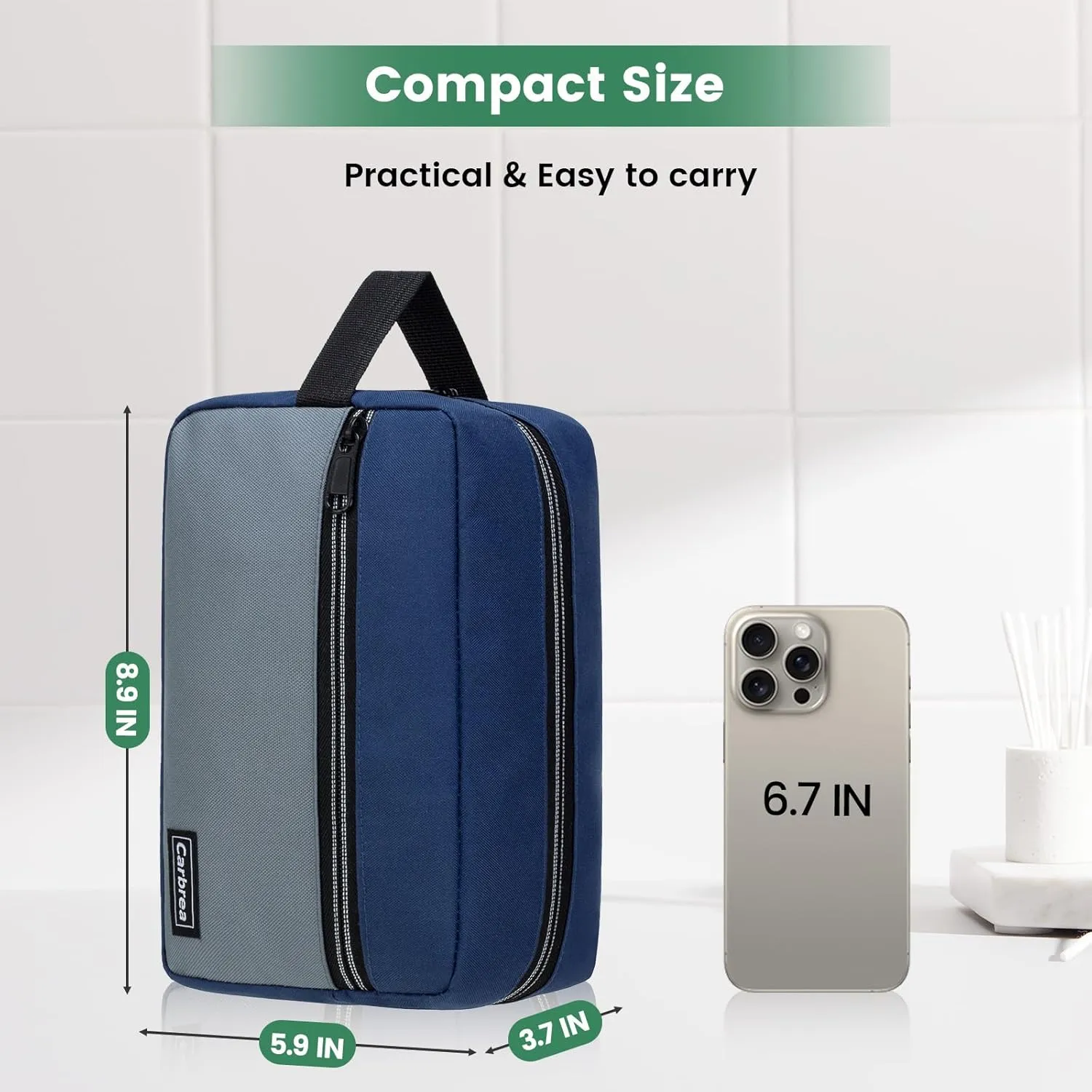 Travel Toiletry Bag - Small Toiletry Bag for Men Skincare Bag Doop Kit for Toiletries Accessories Gifts - Navy Blue
