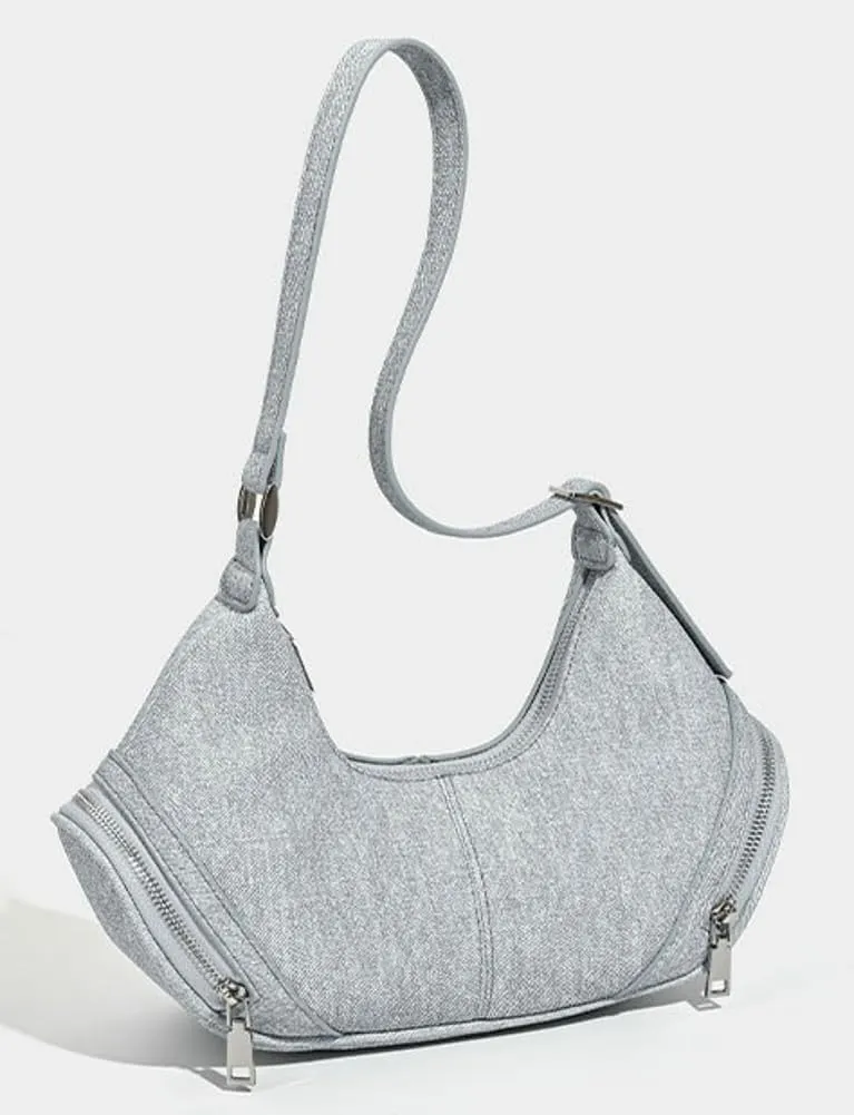 Trendy Shoulder Bag for Women Y2K Dumpling Handbag Small Vegan Leather Purse Top Handle Satchels Punk Clutch