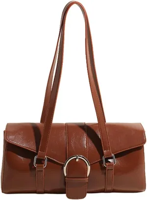 Trendy Shoulder Bags for Women Y2K Tote Purse Small Vintage PU Leather Handbag Ladies Top Handle Satchels