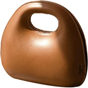 Trendy Small Round Crossbody Bag for Women Cute Vegan Leather Top Handle Handbag Shoulder Purse Designer Satchels