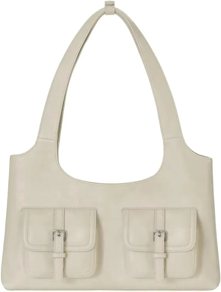 Trendy Vegan Leather Shoulder Bag for Women Large Y2k Underarm Tote Purse Handbags Multi Pocket Satchels 2025