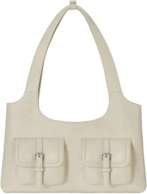 Trendy Vegan Leather Shoulder Bag for Women Large Y2k Underarm Tote Purse Handbags Multi Pocket Satchels 2025