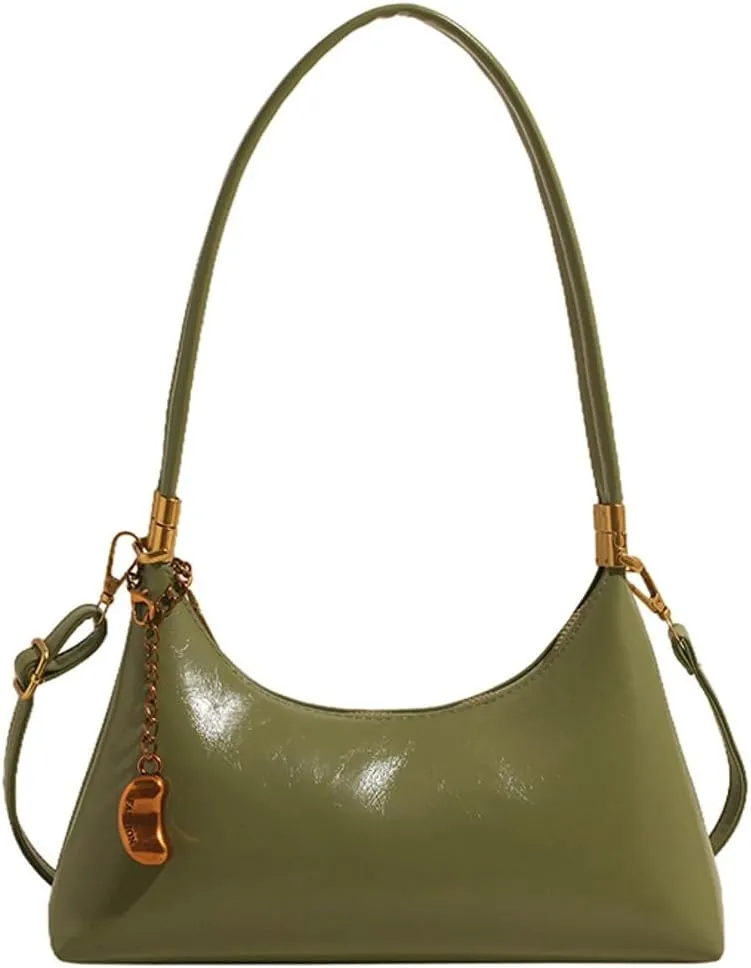 Trendy Vegan Leather Shoulder Bags for Women Small Crescent Tote Purse Y2k Handbags Designer Underarm Satchels