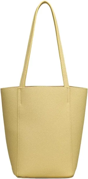 Trendy Vegan Leather Tote Bag for Women Large Shoulder Purse Casual Working Handbag Bucket Satchels 2pcs