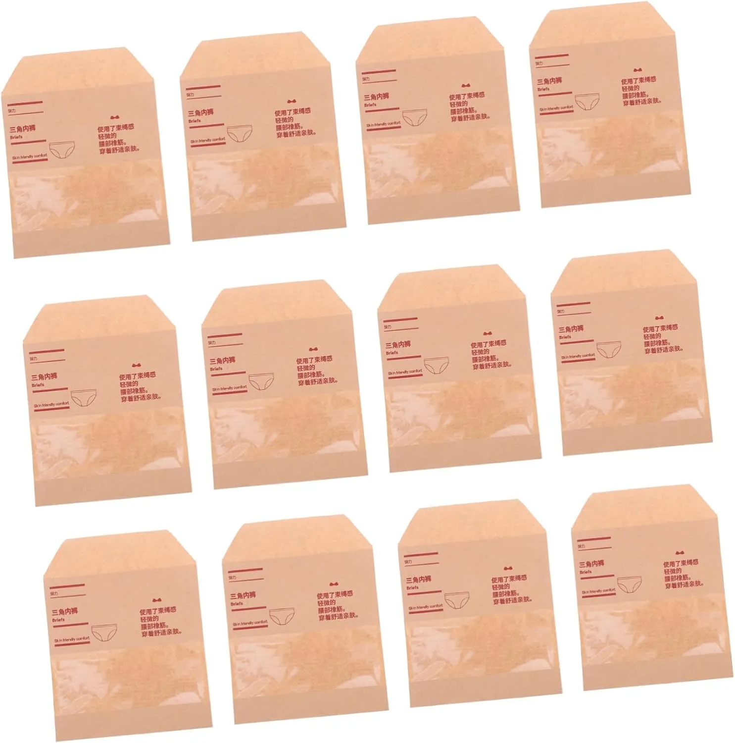 Underwear Packaging Bags 50pcs Briefs Storage Pouches Travel Socks Zipper Bags Paper Packaging for Selling