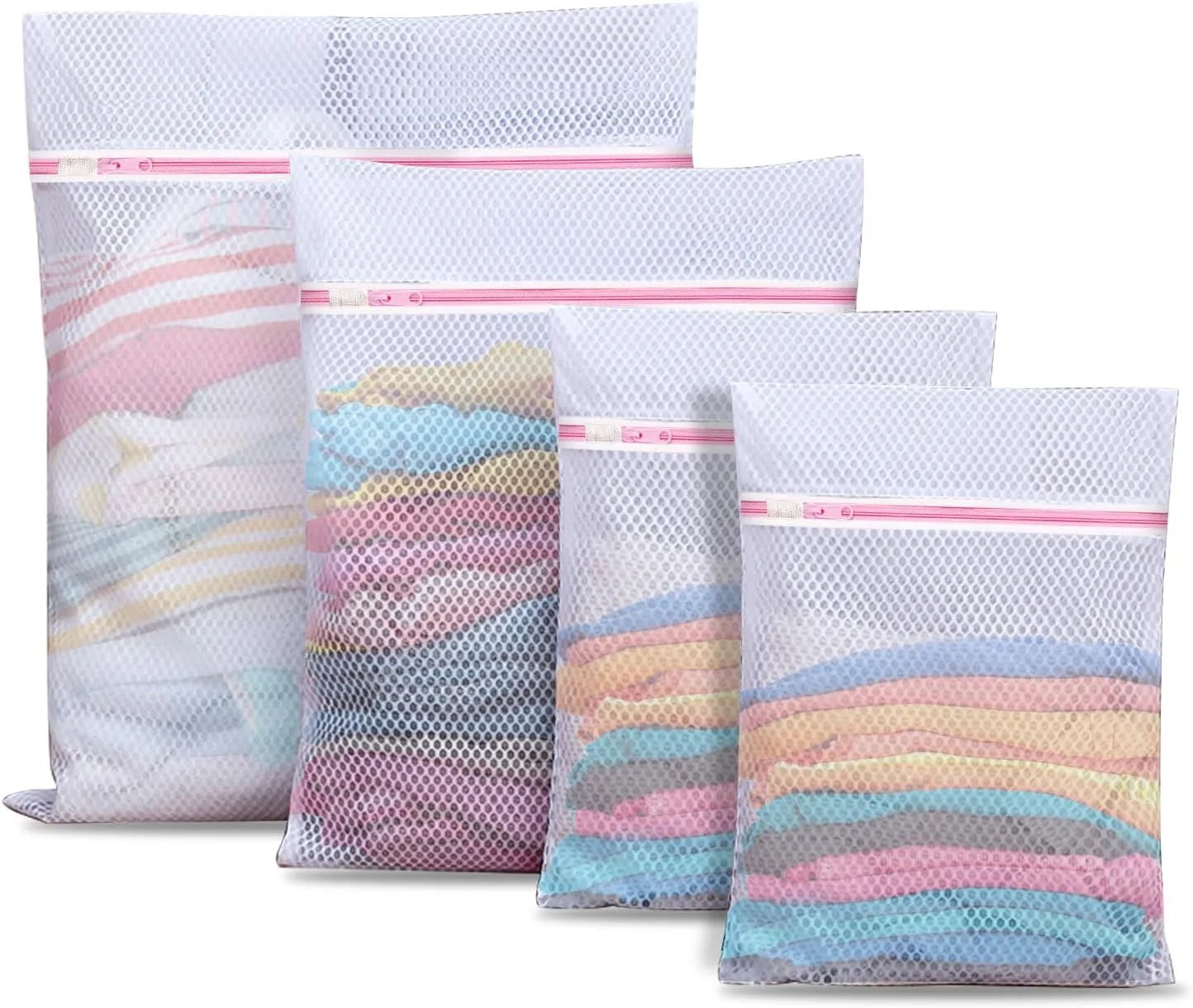 Upgraded Coarse Mesh Laundry Bag - Wash Delicate Lingerie, Garment & Shoe Storage, Travel Essentials - Durable & Breathable4Pcs, MIAETFH