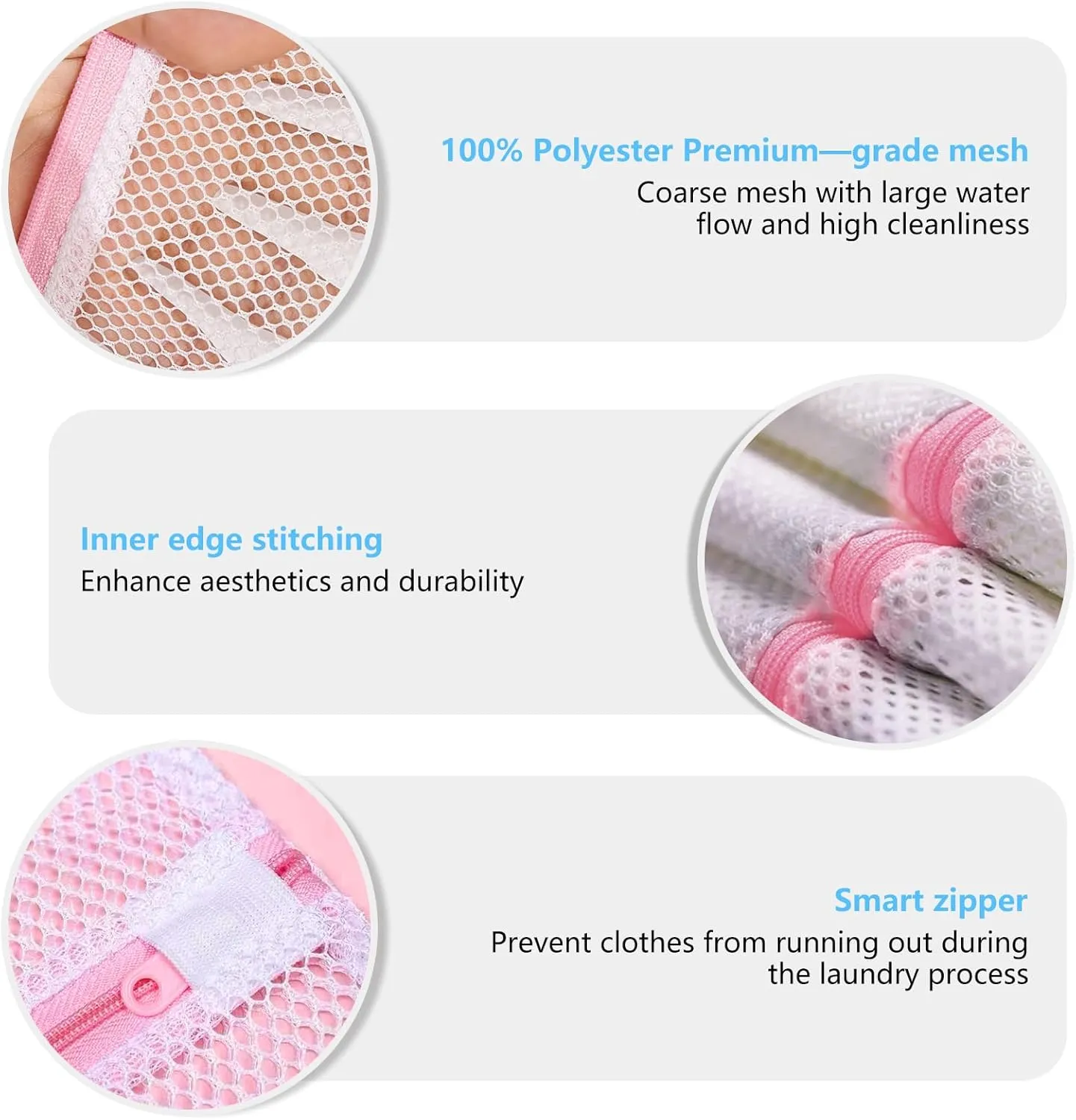 Upgraded Coarse Mesh Laundry Bag - Wash Delicate Lingerie, Garment & Shoe Storage, Travel Essentials - Durable & Breathable4Pcs, MIAETFH
