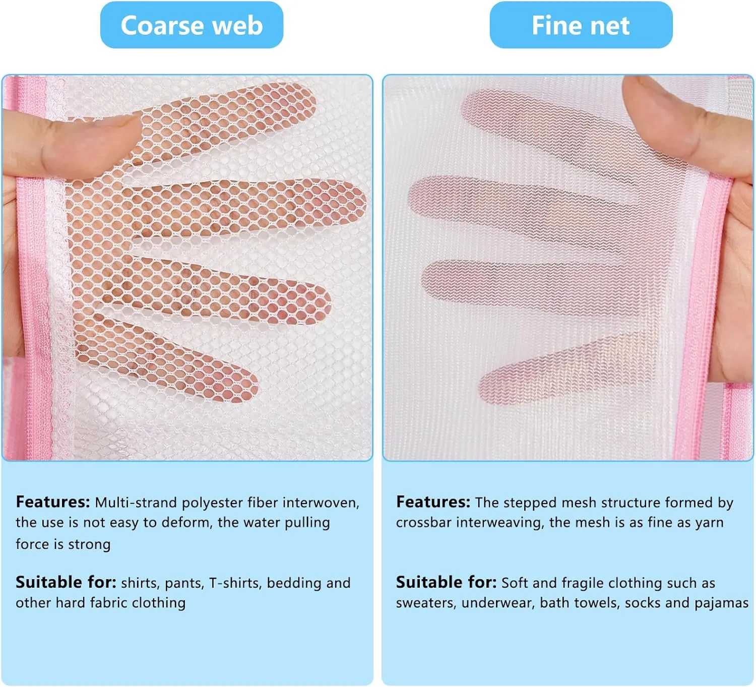 Upgraded Coarse Mesh Laundry Bag - Wash Delicate Lingerie, Garment & Shoe Storage, Travel Essentials - Durable & Breathable4Pcs, MIAETFH