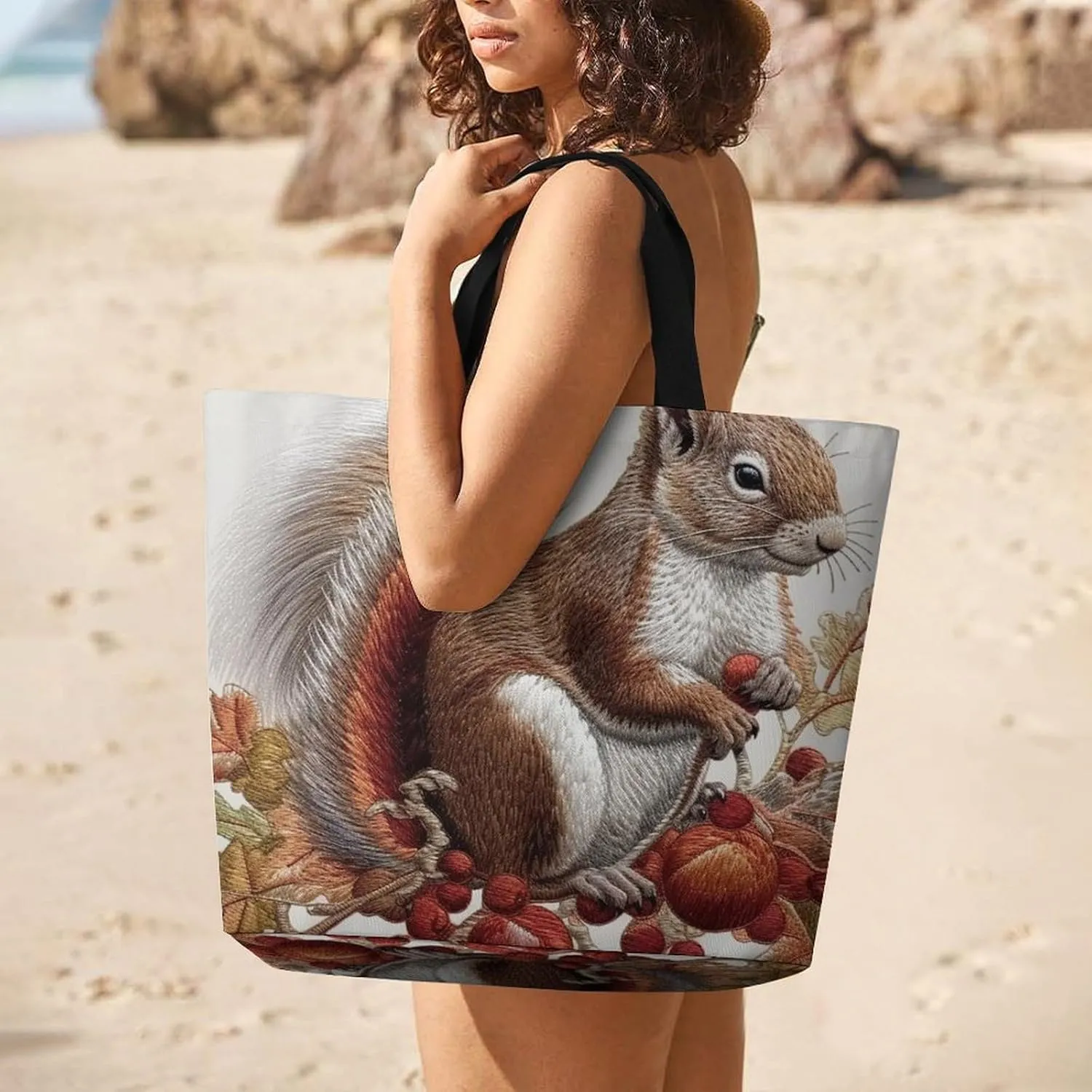 Usa Flag Beach Bag Reusable Tote Bag Foldable Grocery Bags Women Shopping Bags for Daily Essentials