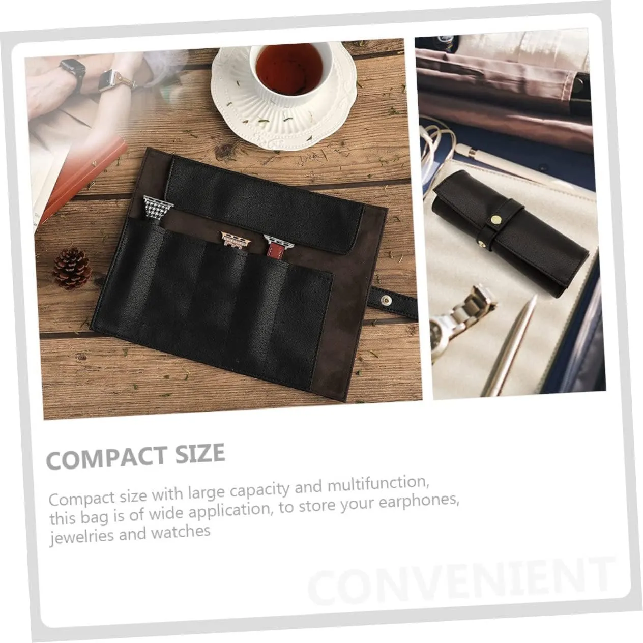 VALICLUD 3pcs Roll Roll Watch Organizer Watch Pouches Travel Belt Bag Band Holder