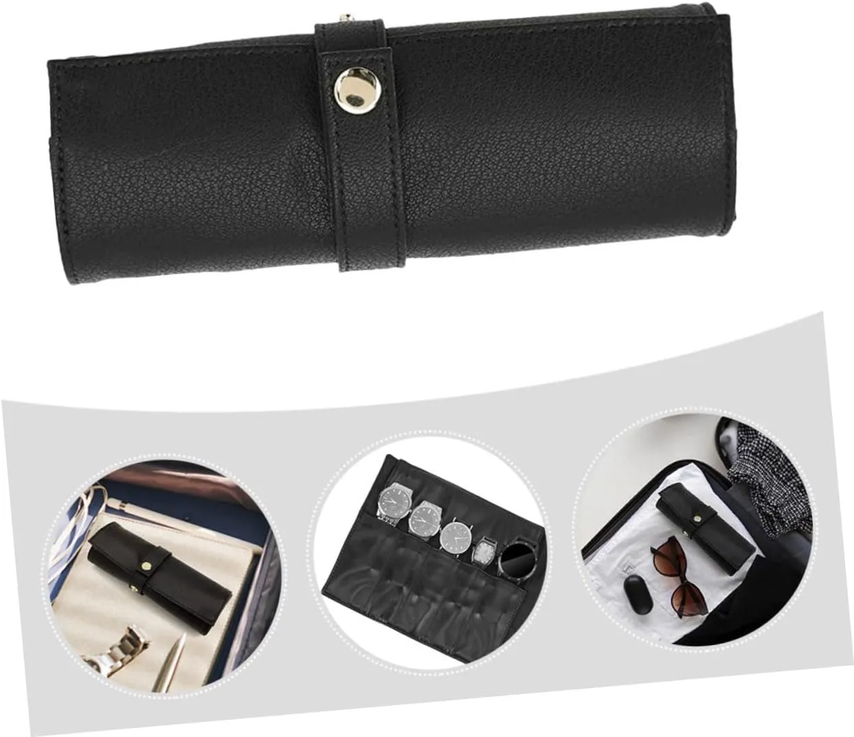 VALICLUD 3pcs Roll Roll Watch Organizer Watch Pouches Travel Belt Bag Band Holder