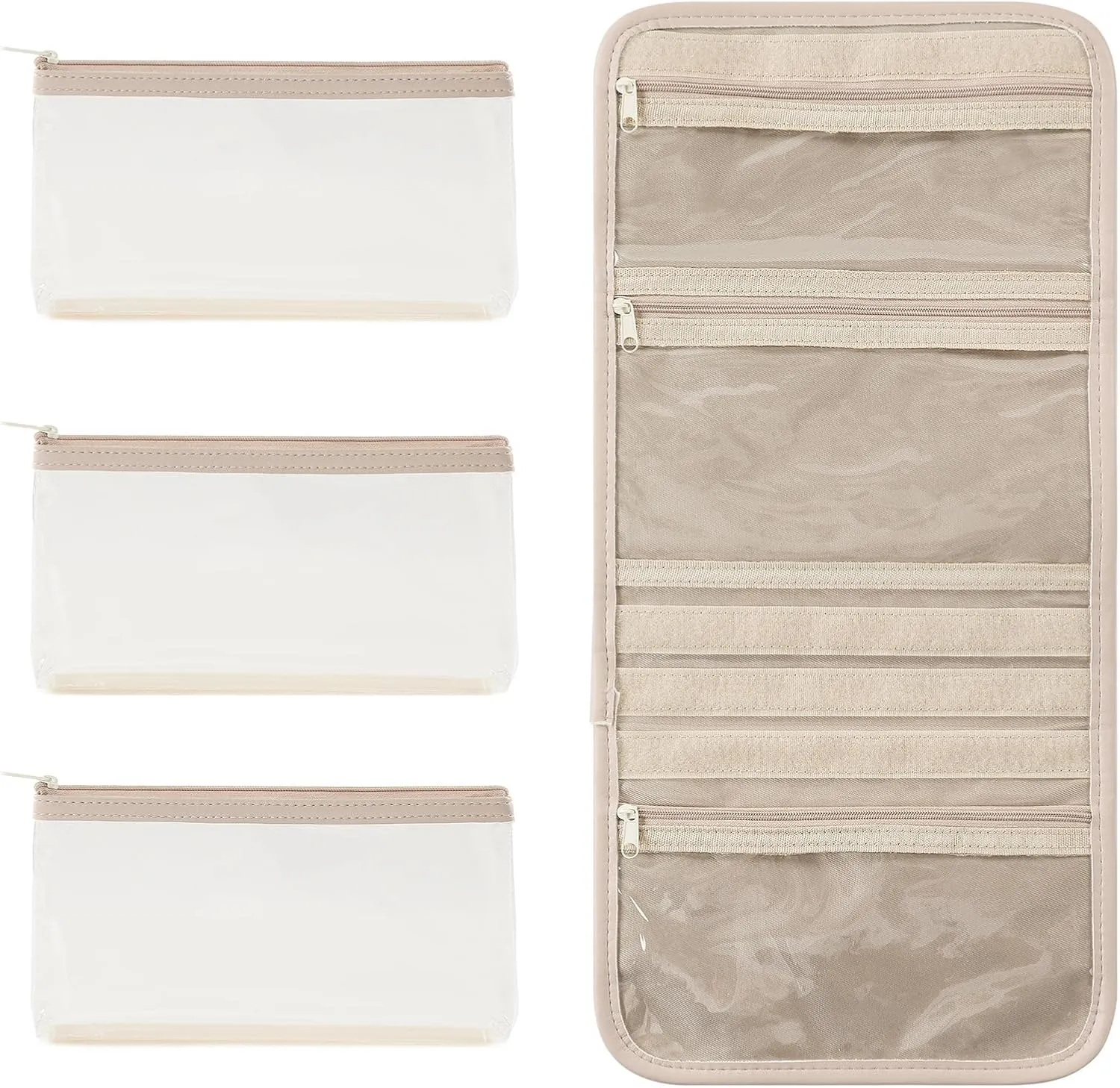 VanFn Cosmetic Bags, Makeup Bag Cosmetic Bag for Women Cosmetic Travel Makeup Bag Large Travel Toiletry Bag for Girls Make Up Bag Brush Bags P.Travel Series