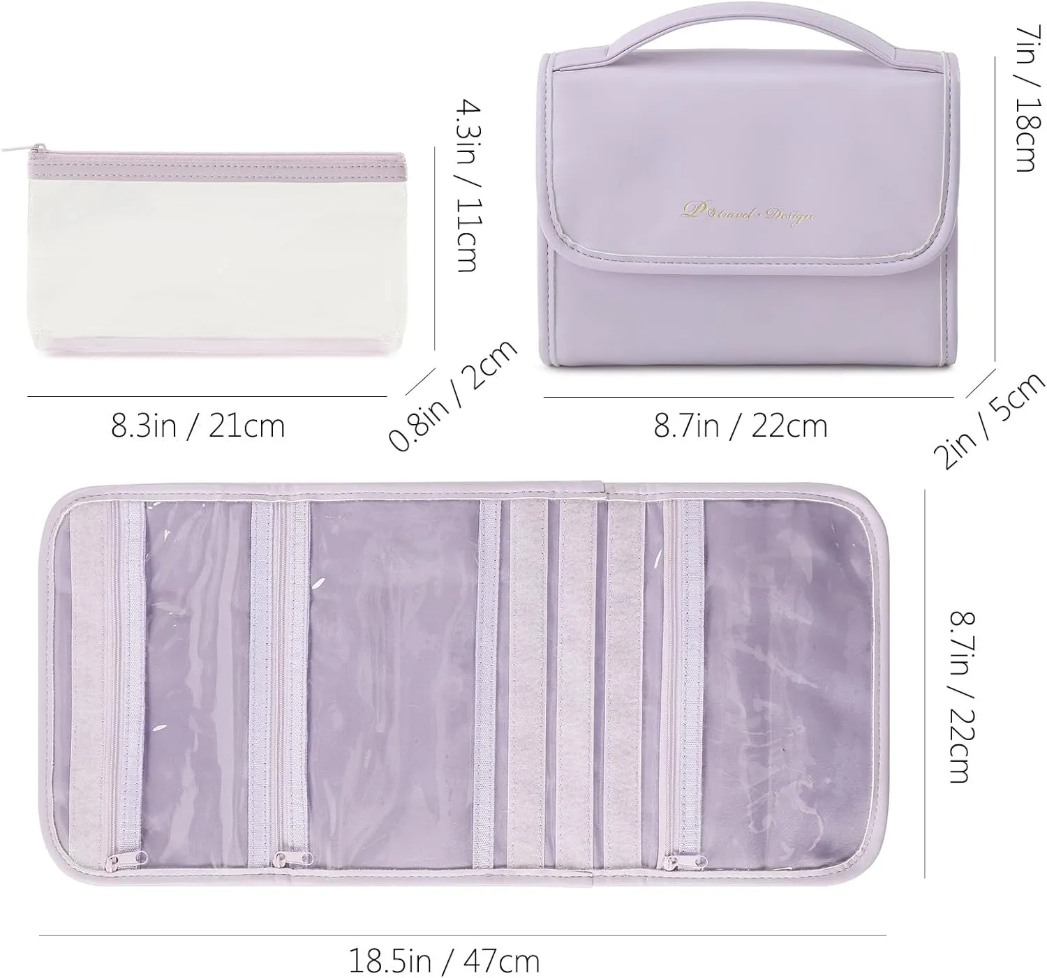 VanFn Cosmetic Bags, Makeup Bag Cosmetic Bag for Women Cosmetic Travel Makeup Bag Large Travel Toiletry Bag for Girls Make Up Bag Brush Bags P.Travel Series