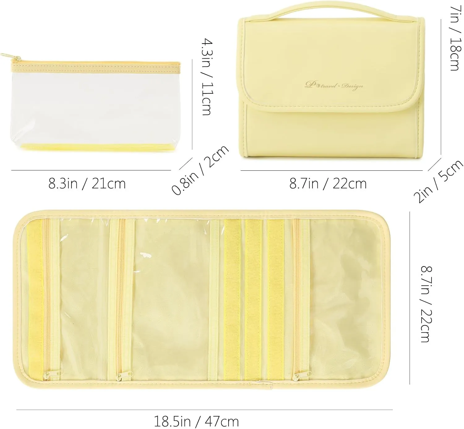VanFn Cosmetic Bags, Makeup Bag Cosmetic Bag for Women Cosmetic Travel Makeup Bag Large Travel Toiletry Bag for Girls Make Up Bag Brush Bags P.Travel Series