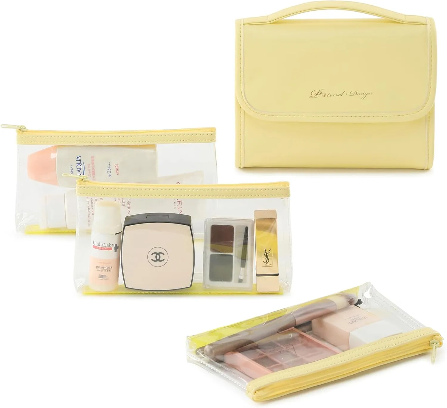VanFn Cosmetic Bags, Makeup Bag Cosmetic Bag for Women Cosmetic Travel Makeup Bag Large Travel Toiletry Bag for Girls Make Up Bag Brush Bags P.Travel Series